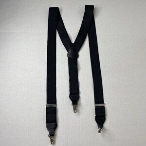 Trafalger Suspenders Black Stretch Fabric and Leather New No Tags